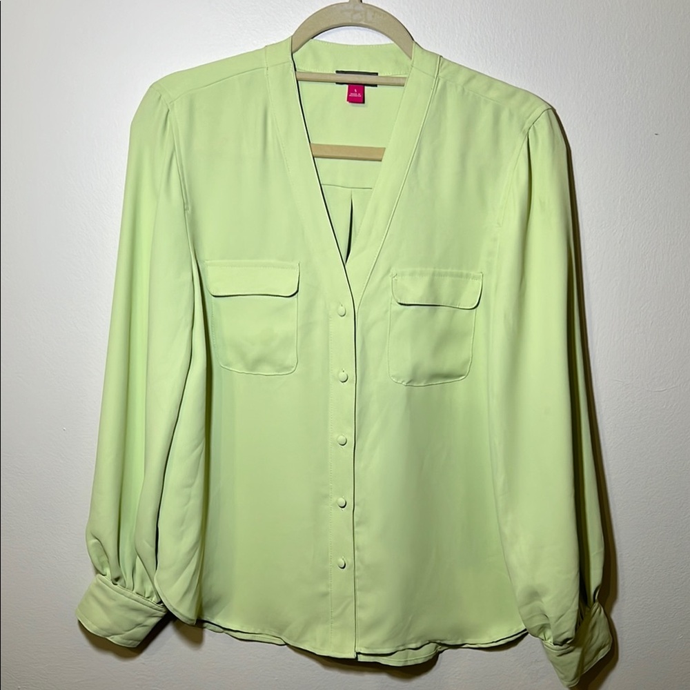 Vince Camuto Light Green Button Down Blouse NWOT